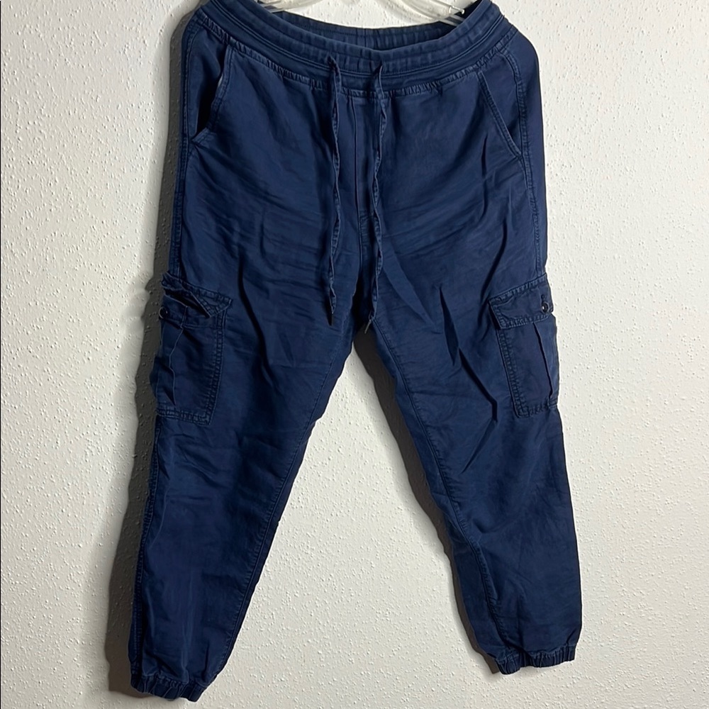 GAP Blue Cargo Pants with Elastic Waistband and Cuffs